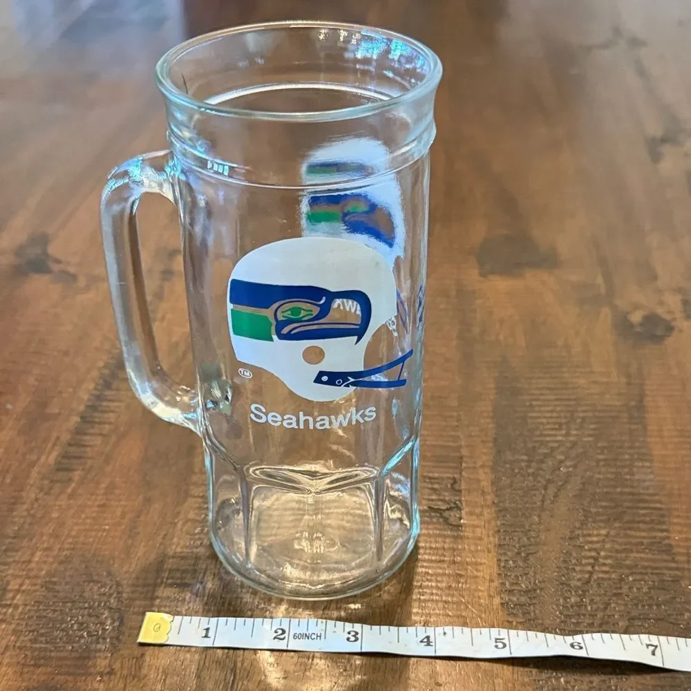 Seahawks Glass Beer Mug Stein Vintage